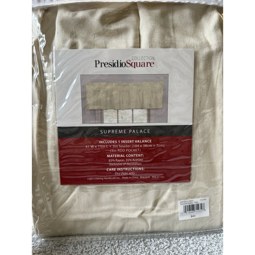 NWT - Window Valance Presidio Square Supreme Palace in Ivory - 6 Pack‎